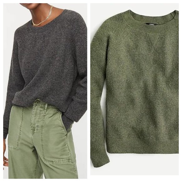 J. Crew | Sweaters | J Crew Waffle Crewneck Sweater Supersoft Yarn Xl |  Poshmark
